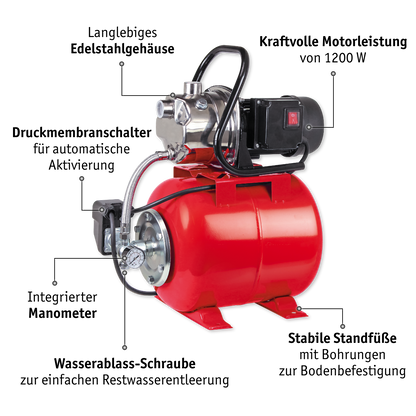 Edelstahl Hauswasserwerk 1200 W
