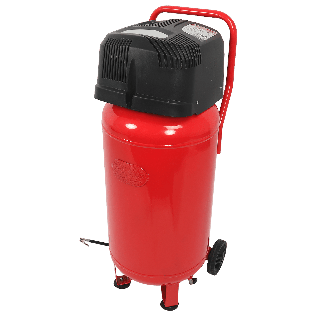 WALTER Multibrand Repacked Werkstatt-Kompressor 50 L (mit Spiralschlauch, Manometer, Adapter)